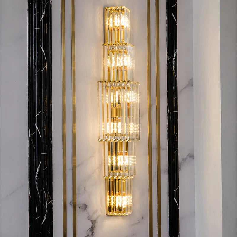Crystal Pillar Wall Lamp for Hallway