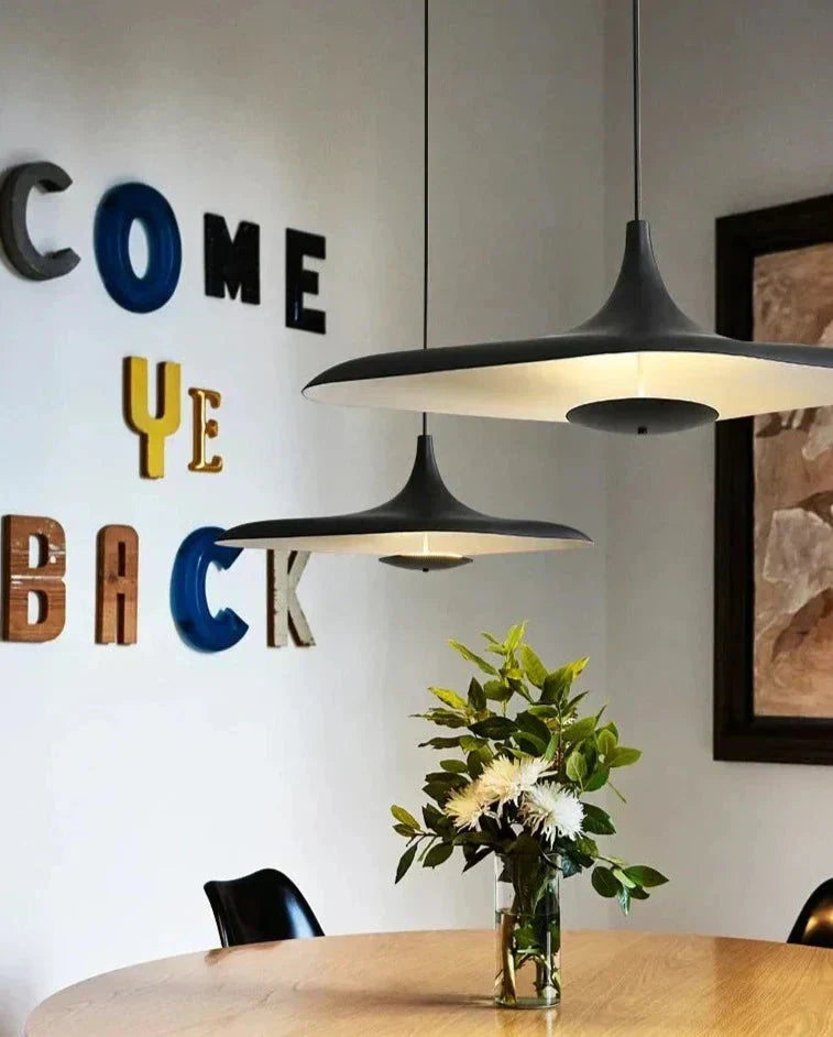 resin pendant lamp with iron finish - close-up finish detail