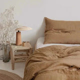 Cloth and wood table lamp fixture