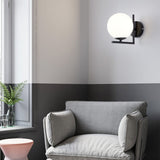 Wall lamp mounted above kitchen counter