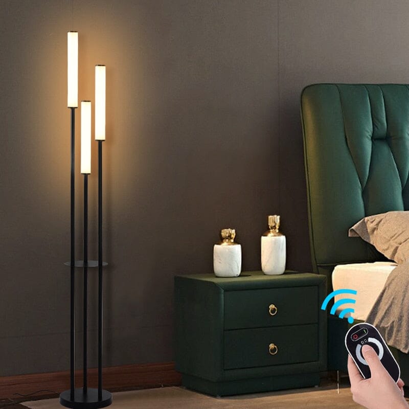 Candlestick LED Floor Lamp with Shelves