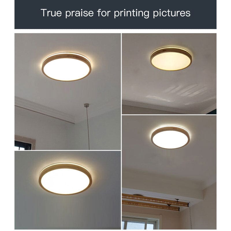 Wood ceiling light acrylic lampshade detail
