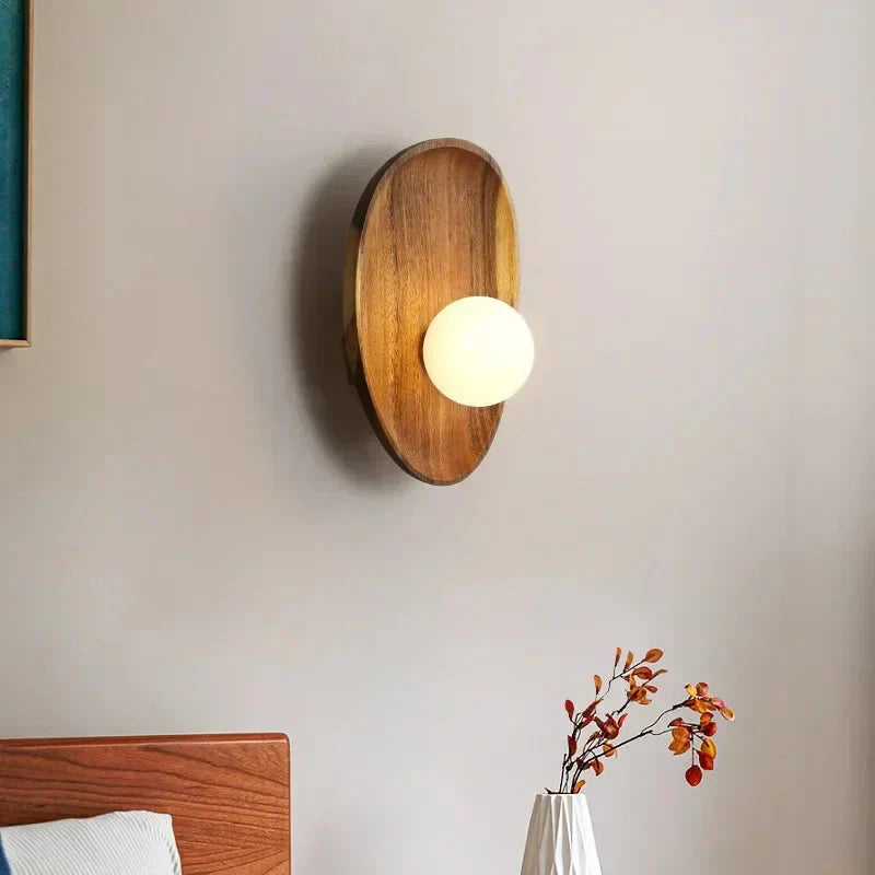 Wood wall sconce for bedroom decor