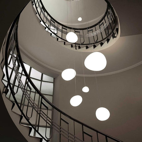 Glass Pendant Light Multiple Fixture Composition