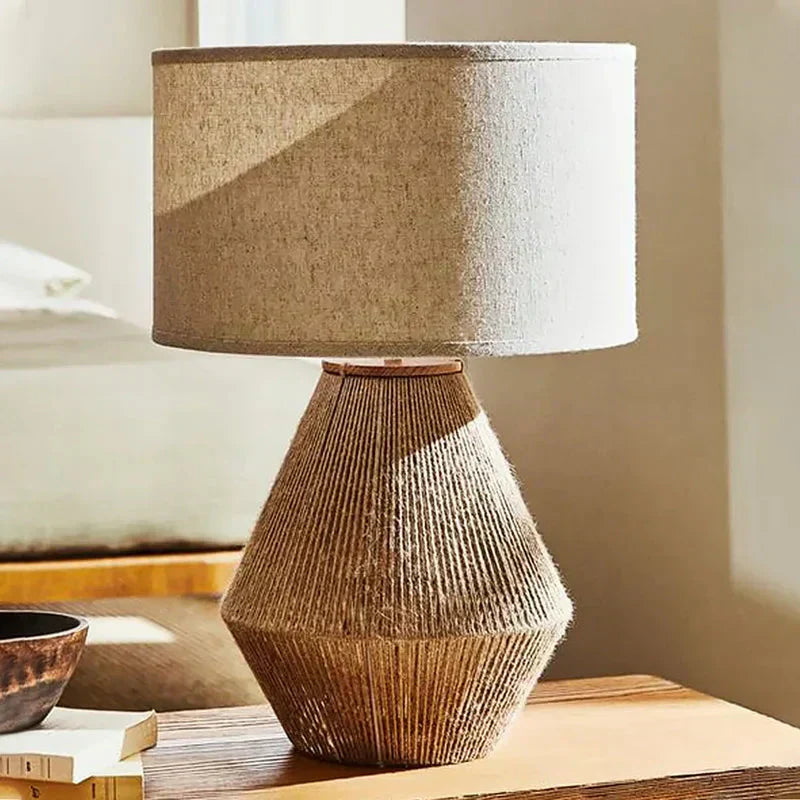 Amber table lamp for bedroom nightstand decor