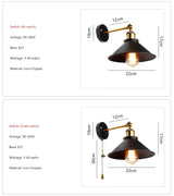 Handcrafted nordic industrial wall lamp fixture