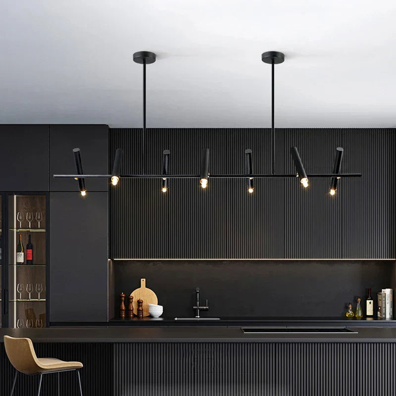 matte black square pendant light for dining rooms
