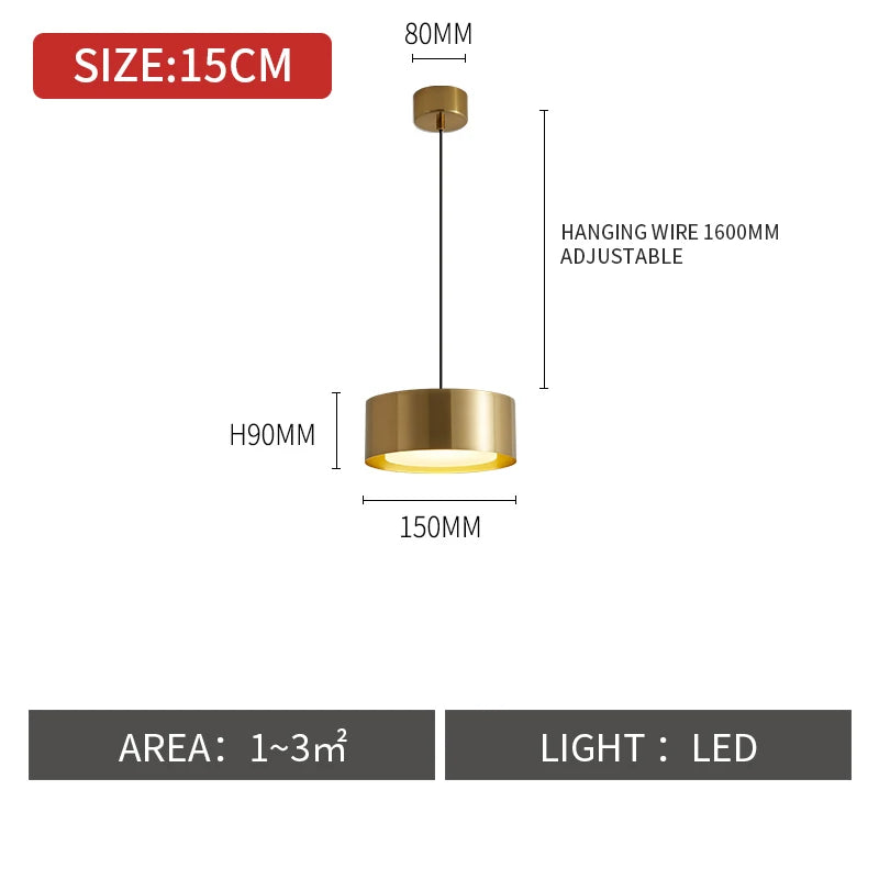 Cord pendant light with iron finish