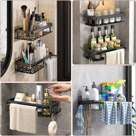 Corner bathroom shelf - rust-resistant aluminum build