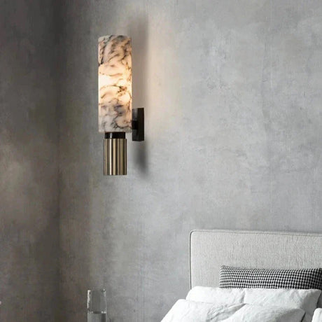 Marble and copper wall sconce for interiors