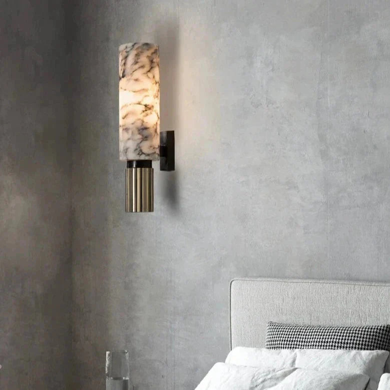 Marble and copper wall sconce for interiors