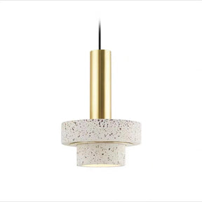 Marble pendant light styled living room setting