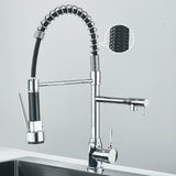 FluxSpout Dual Kitchen Mixer Tap stainless steel finish - OpalDwell