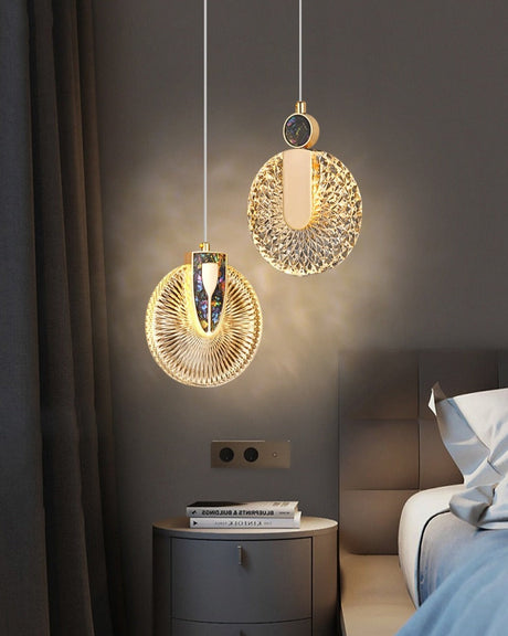 Aurelia Gold LED Crystal Round Pendant Light Design - OpalDwell