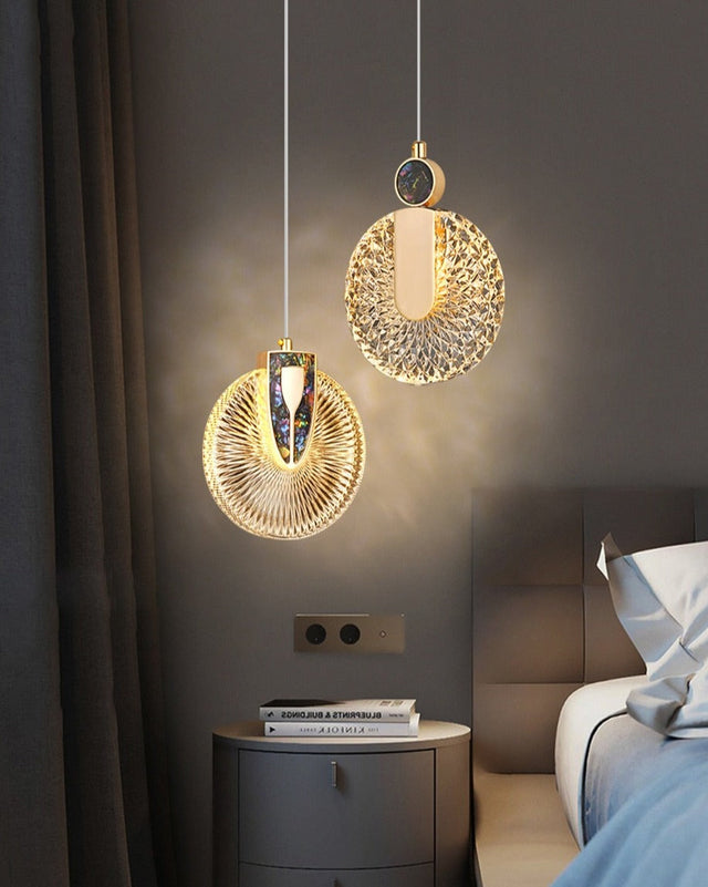 Aurelia Gold LED Crystal Round Pendant Light Design - OpalDwell