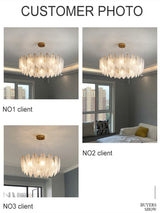 Feather glass shade close-up
