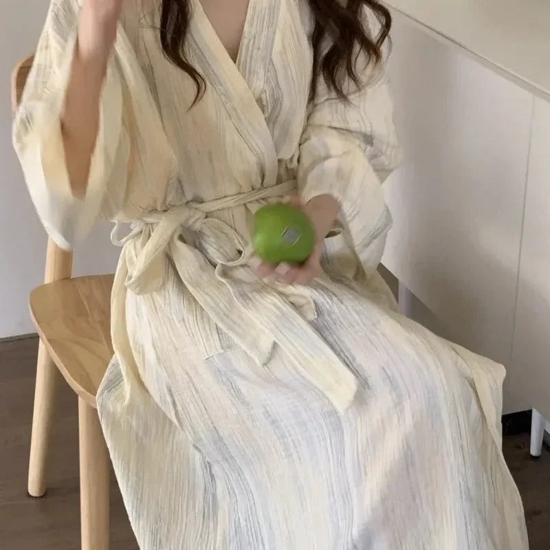 Kimono-Style Robe for Relaxing After a Bath