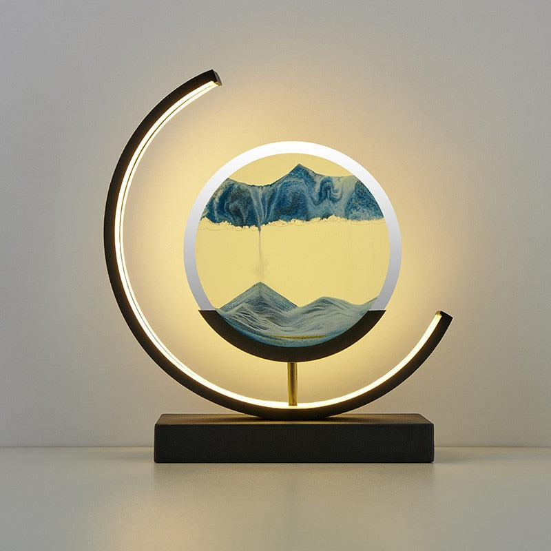 NovaGlow Sand Lamp Metal Base Glass Enclosure