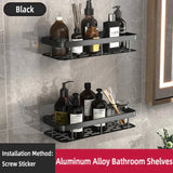 Corner bathroom shelf for modern bathroom decor - wall-mounted no-drill install
