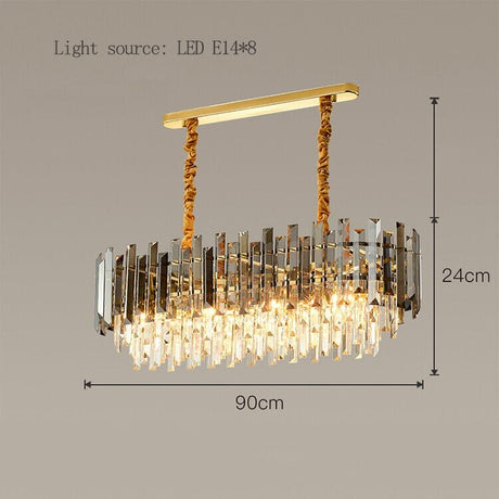 Liora Round LED Lamp With Golden Crystal Easy Installation