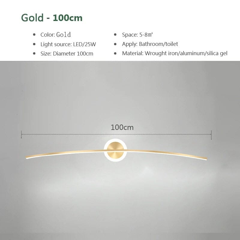 Led bathroom mirror wall light - minimalist wall fixture