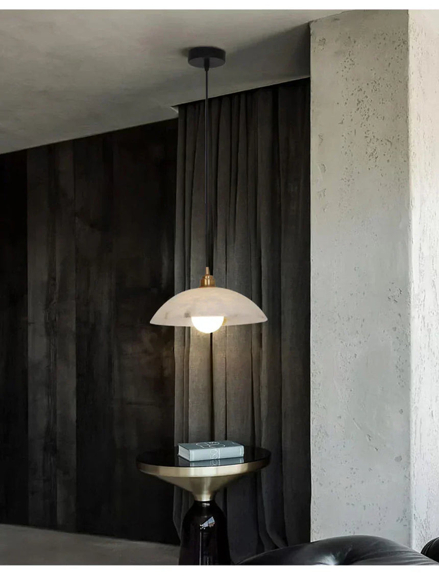 Pendant light in kitchen island setting