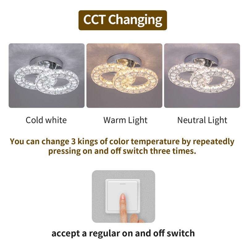 Polished chrome ceiling light for living room
