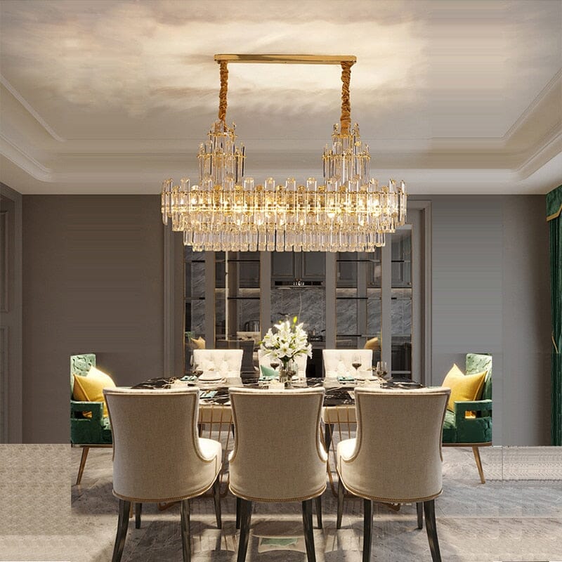 Brass Chandelier with Dimmable LED Lighting