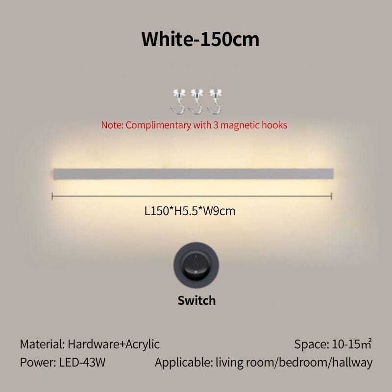 Acrylic wall lamp additional view soft warm glow view