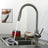 Stainless steel kitchen mixer tap with pull-out spray