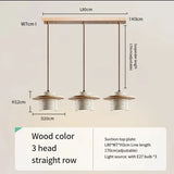 Wood Pendant Light Full Fixture Front View