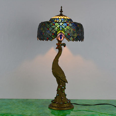 colorful glass table lamp for console table styling