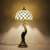 Aurena stained glass mosaic table lamp full view