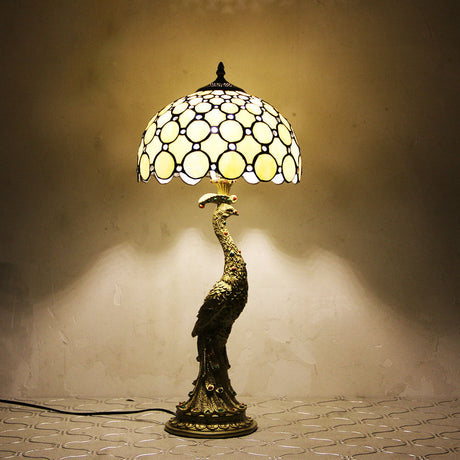 Aurena stained glass mosaic table lamp full view