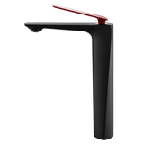Single-handle brass vessel faucet for small bathroom spaces