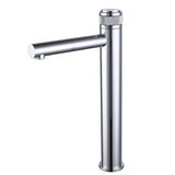 Single-handle bathroom mixer faucet installed in a bathroom setting