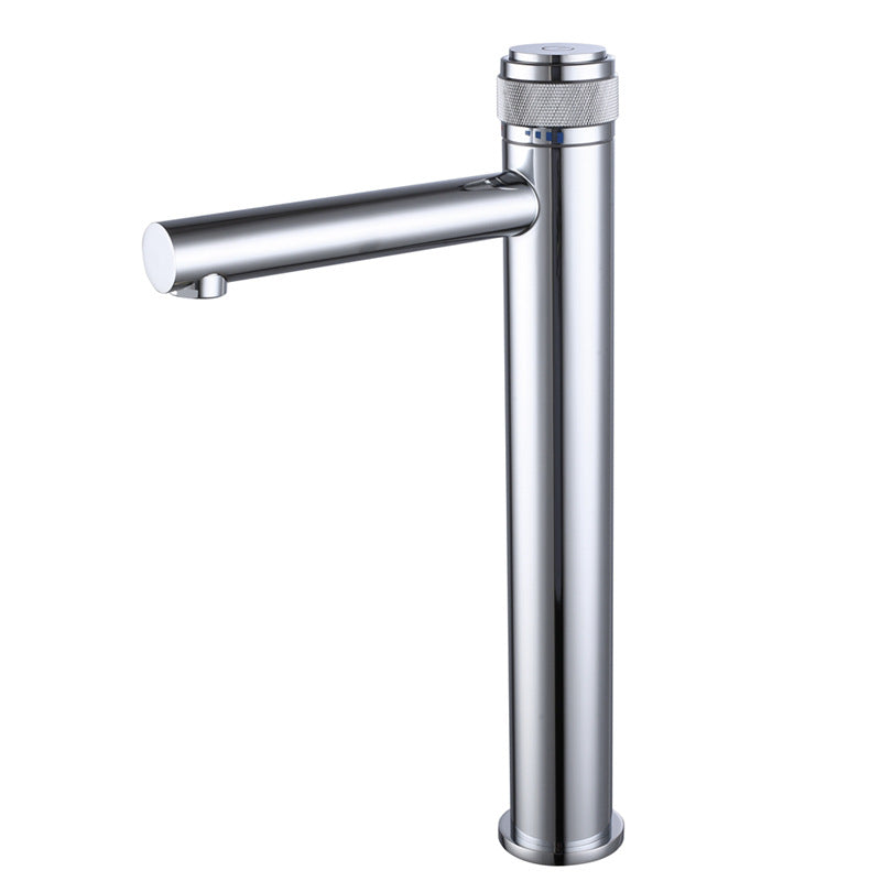 Single-handle bathroom mixer faucet installed in a bathroom setting