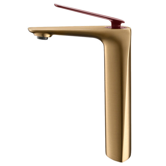Single-handle brass vessel faucet with easy installation design