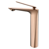 Single-handle brass vessel faucet for contemporary home interiors