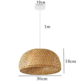 Bamboo pendant light size variant detail