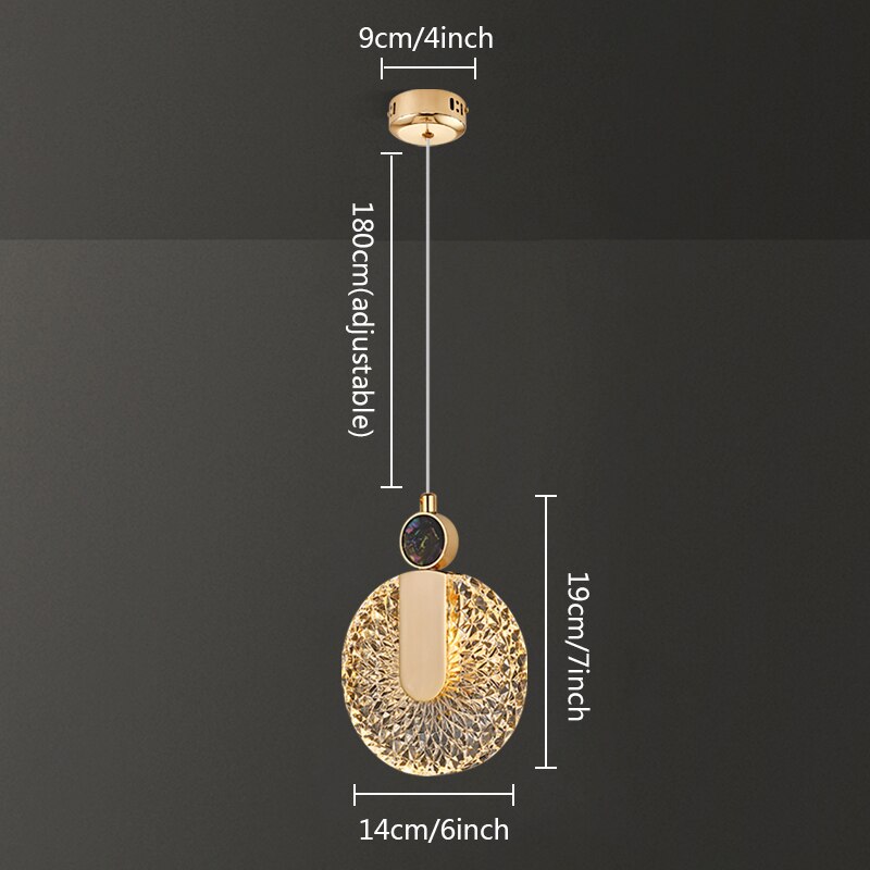 Gold Crystal Pendant Light for Dining Room and Kitchen - OpalDwell