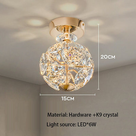 LED Crystal Pendant Light Glare-Free Illumination