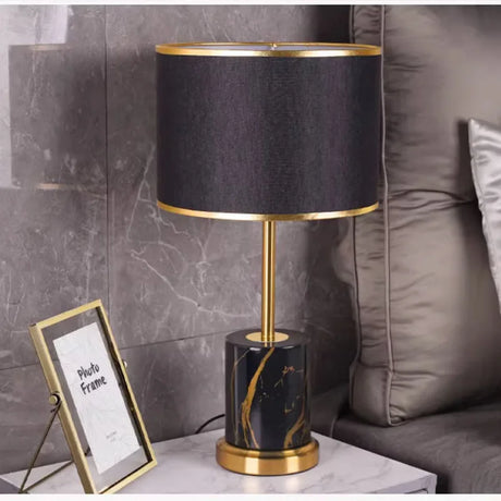 Fabric desk lamp touch on/off switch detail