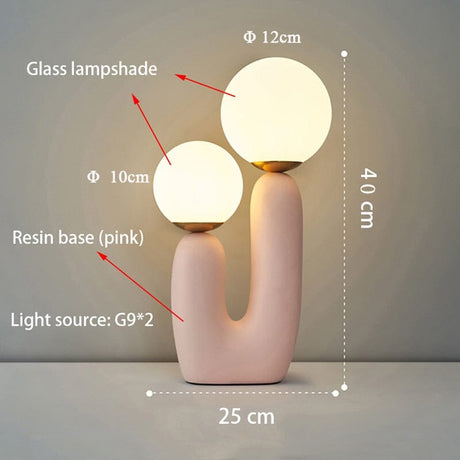 Frosted Glass Table Lamp Fixture Detail