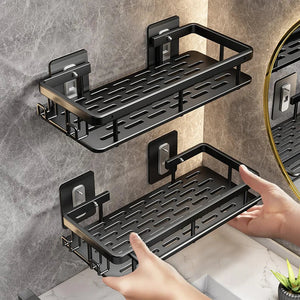 Rust-Resistant Corner Bathroom Shelf Wall Mount Aluminum No-Drill