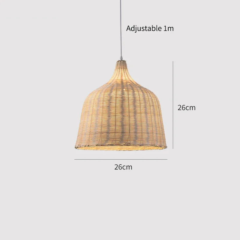 Warm ambient bamboo lighting for dining room
