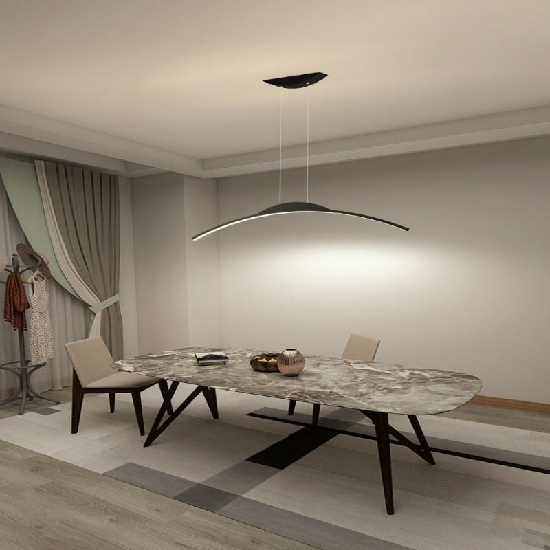 LED Island Chandelier White Finish for Living Room