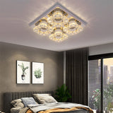 stainless steel and crystal pendant light