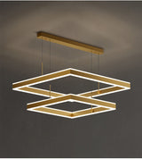 AstraLuxe LED Chandelier – Polished Gold Black Finish
