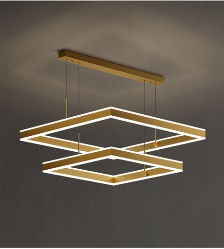 AstraLuxe LED Chandelier – Polished Gold Black Finish
